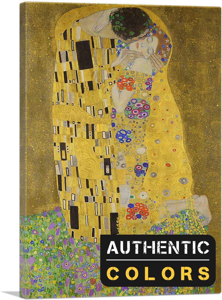 洋画ポスター  クリムト Amazon.co.jp: ARTCANVAS The Kiss - 長方形 1907 キャンバス